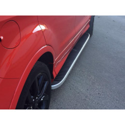 Купити Бокові пороги Tayga Grey (2 шт., Алюміній) З чорним листям на дверях для Ford Kuga/Escape 2013-2019 рр