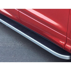 Купити Бокові пороги Tayga Grey (2 шт., Алюміній) З пофарбованим листям на дверях для Ford Kuga/Escape 2013-2019 рр