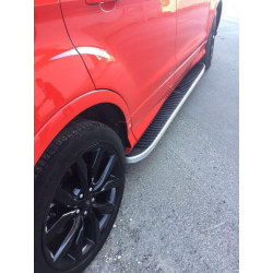 Купити Бокові пороги Tayga Grey (2 шт., Алюміній) З пофарбованим листям на дверях для Ford Kuga/Escape 2013-2019 рр