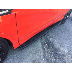 Купить Боковые пороги Tayga Black (2 шт., алюминий) С черной листвой на дверях для Ford Kuga/Escape 2013-2019 гг