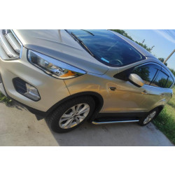 Купити Бокові пороги Maydos V2 (2 шт., Алюміній -2025 нерж) З пофарбованим листям на дверях для Ford Kuga/Escape 2013-2019 рр