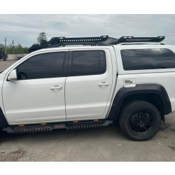 Купить Боковые пороги Dakar V2 с LED (2 шт, металл) для Volkswagen Amarok 2010-2022 гг