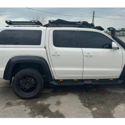 Купить Боковые пороги Dakar V2 с LED (2 шт, металл) для Volkswagen Amarok 2010-2022 гг