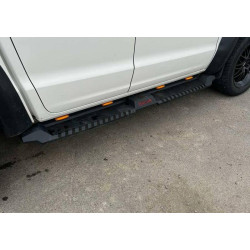 Купить Боковые пороги Dakar V2 с LED (2 шт, металл) для Volkswagen Amarok 2010-2022 гг