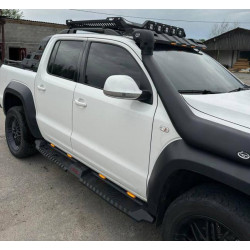 Купить Боковые пороги Dakar V2 с LED (2 шт, металл) для Volkswagen Amarok 2010-2022 гг