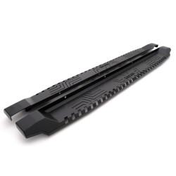 Купить Боковые пороги Dakar Чёрные V1 без подсветки (2 шт, металл) для Toyota Hilux 2015- гг