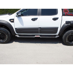 Купить Боковые пороги Dakar V2 без LED (2 шт, металл) для Isuzu D-Max 2002-2011 гг