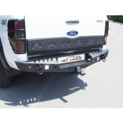 Купить Усиленный задний бампер Dakar Чёрный, под сенсор, с подсветкой для Ford Ranger 2011-2022 гг