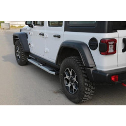 Купити Бокові пороги Mevsim Grey (2 шт., Алюміній) для Jeep Wrangler 2018- рр