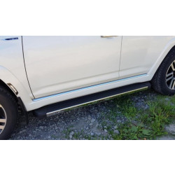 Купити Бокові пороги дизайн 2020 ОЕМ (2 шт, алюміній) для Toyota 4Runner 2009-2024 рр