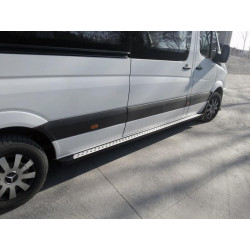Купити Бокові пороги DOT-Line (2 шт., Алюм.) Середня база для Volkswagen LT 1995-2006 рр