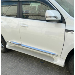 Купити Бокові пороги GX-style (2 шт., алюміній) Чорний колір (чорна підніжка) для Toyota Land Cruiser Prado 150