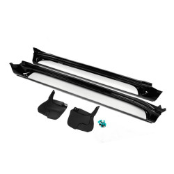 Купити Бокові пороги GX-style (2 шт., алюміній) Чорний колір (чорна підніжка) для Toyota Land Cruiser Prado 150