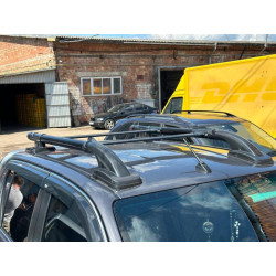 Купить Рейлинги Shark (с поперечинами) Серый цвет для Toyota Hilux 2015- гг