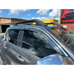 Купити Рейлінги Shark (з поперечиною) Чорний колір для Toyota Hilux 2015- рр