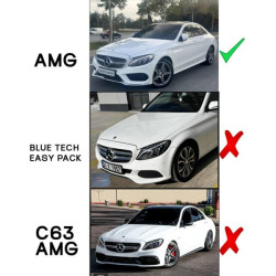 Купить Накладка на передний бампер DPT V1 (2014-2018, только для AMG-Line, черный глянец) для Mercedes C-сlass W205