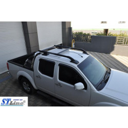 Купить Рейлинги с перемычками (2 шт, Черные) Серые для Nissan Navara/NP300 2016- гг