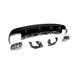 Купить Задний диффузор Black (дизайн CLA45 с насадками) для Mercedes CLA C117 2013-2019 гг