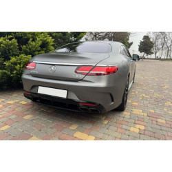 Купить Задний диффузор с насадками Black (2018-2020, Дизайн S-COUPE63) для Mercedes S-class C217 Coupe