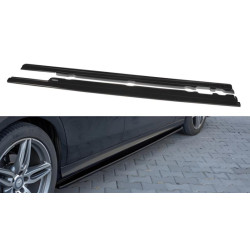 Купити Бокові пороги DPT (чорний глянець) для Mercedes E-сlass W213 2016-2023 рр