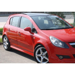 Купить Боковые пороги DPT V-1 (черный глянец) для Opel Corsa D 2007-2014 гг