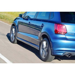 Купить Боковые пороги DPT V-3 (черный глянец) для Volkswagen Polo 2010-2017 гг