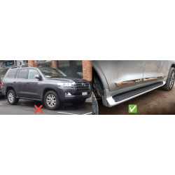 Купити Передні бризковики (2 шт, під пороги з підсвіткою) для Toyota Land Cruiser 200