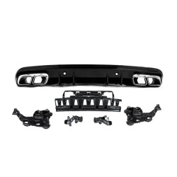 Купить Задний диффузор с насадками Silver (Дизайн С63 2018-2021) для Mercedes C-сlass W205