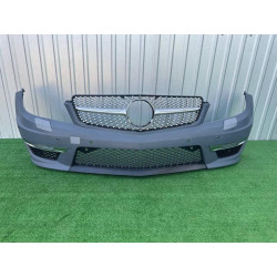 Купити Передній бампер 2011-2014 AMG C63 з решіткою Diamond Silver для Mercedes C-class W204 рр