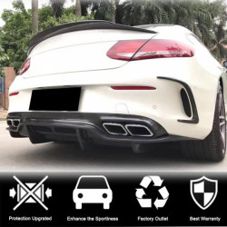 Купить Диффузор заднего бампера V2 (для купе/кабриолет C63 AMG 2015-2019, Карбон) для Mercedes C-сlass W205
