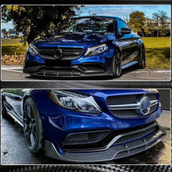 Купить Накладка на передний бампер Lip V2 (для купе/кабриолет C63 AMG 2015-2019, Карбон) для Mercedes C-сlass W205