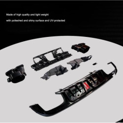 Купить Диффузор заднего бампера с насадками (для SD С43 AMG 2015-2021, Карбон) для Mercedes C-сlass W205