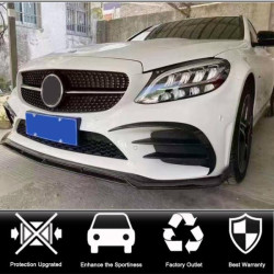 Купить Накладки на передний бампер (для SD AMG-Line 2015-2019, Карбон) для Mercedes C-сlass W205