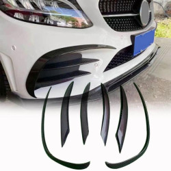 Купить Накладки на передний бампер (для SD AMG-Line 2015-2019, Карбон) для Mercedes C-сlass W205