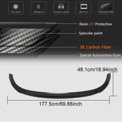 Купити Накладка на передній бампер Lip V1 (для C43 AMG 2019-2021, Карбон) для Mercedes C-сlass W205 рр