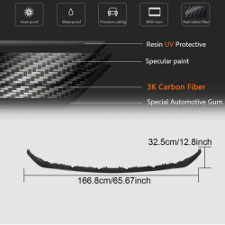 Купити Накладка на передній бампер Lip V2 (для C43 AMG 2019-2021, Карбон) для Mercedes C-сlass W205 рр