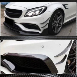 Купити Накладки на передній бампер (для C63 AMG 2015-2019, Карбон) для Mercedes C-сlass W205 рр