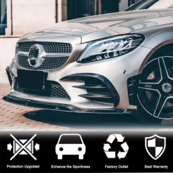 Купити Накладки на передній бампер V1 (для C43 AMG 2019-2021, Карбон) для Mercedes C-сlass W205 рр