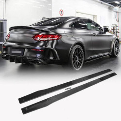 Купити Бокові пороги V1 (для C43/C63 AMG 2015-2019, Карбон) для Mercedes C-сlass W205 рр