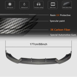 Купити Накладка на передній бампер Lip V2 (для C43 AMG 2015-2019, Карбон) для Mercedes C-сlass W205 рр