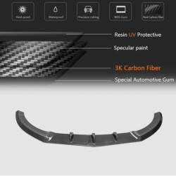 Купити Накладка на передній бампер Lip V3 (для C43 AMG 2015-2019, Карбон) для Mercedes C-сlass W205 рр