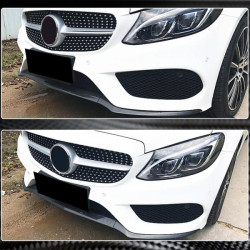 Купити Накладка на передній бампер Lip V4 (для C43 AMG 2015-2019, Карбон) для Mercedes C-сlass W205 рр