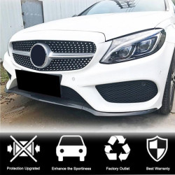 Купити Накладка на передній бампер Lip V4 (для C43 AMG 2015-2019, Карбон) для Mercedes C-сlass W205 рр