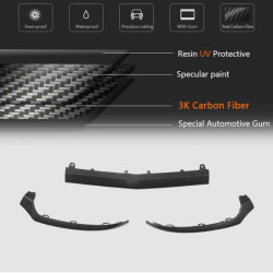 Купити Накладка на передній бампер Lip V4 (для C43 AMG 2015-2019, Карбон) для Mercedes C-сlass W205 рр