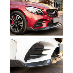 Купити Накладка на передній бампер Lip V3 (для C43 AMG 2019-2021, Карбон) для Mercedes C-сlass W205 рр