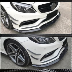 Купити Накладка на передній бампер Lip V1 (для SD C63 AMG 2015-2019, Карбон) для Mercedes C-сlass W205 рр