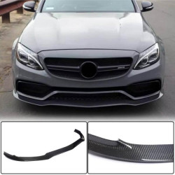 Купити Накладка на передній бампер Lip V2 (для SD C63 AMG 2015-2019, Карбон) для Mercedes C-сlass W205 рр