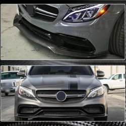 Купити Накладка на передній бампер Lip V2 (для SD C63 AMG 2015-2019, Карбон) для Mercedes C-сlass W205 рр