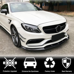Купити Накладка на передній бампер Lip V3 (для SD C63 AMG 2015-2019, Карбон) для Mercedes C-сlass W205 рр
