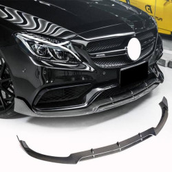 Купити Накладка на передній бампер Lip V4 (для SD C63 AMG 2015-2019, Карбон) для Mercedes C-сlass W205 рр